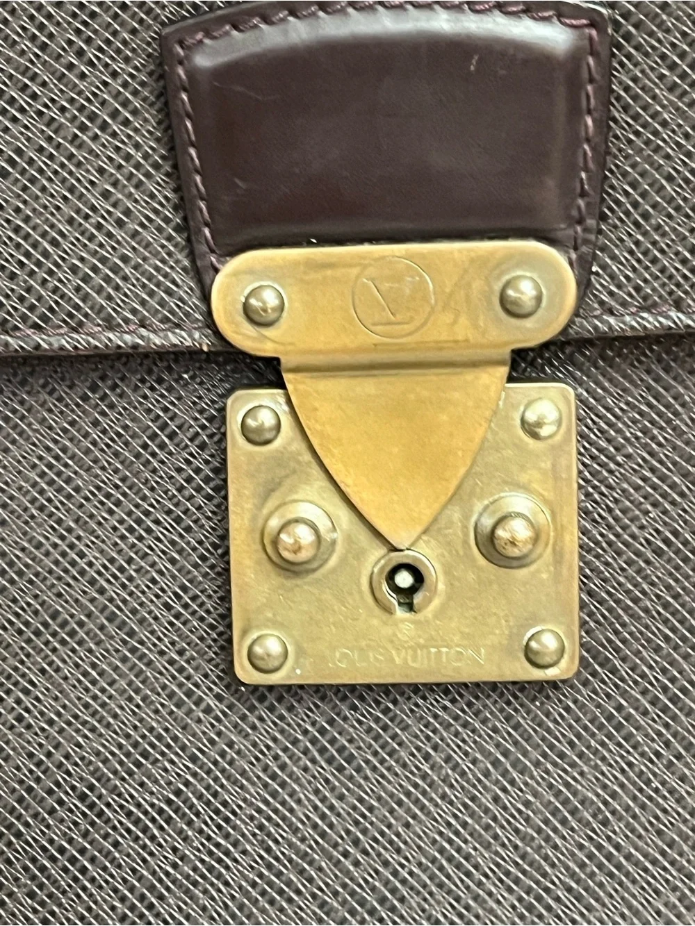 AUTH LOUIS VUITTON SERVIETTE KOURAD TAIGA BRIEFCASE